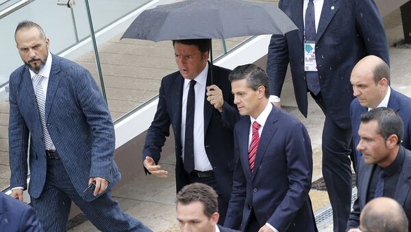 Primer ministro de Italia, Matteo Renzi, y presidente de México, Enrique Peña Nieto - Sputnik Mundo