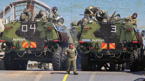 Tropas de la OTAN participan en ejercicios militares en el Mar Báltico, cerca de las fronteras con Rusia. Polonia, 17 de junio de 2015 - Sputnik Mundo