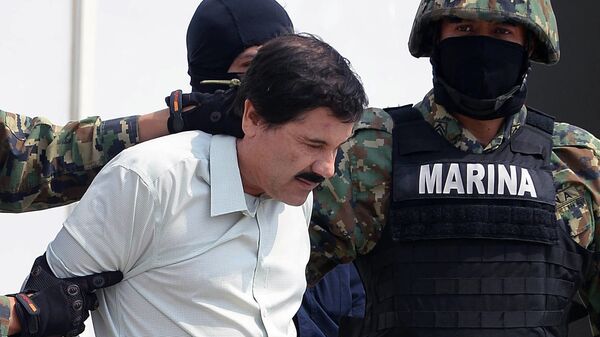 Joaquín el 'Chapo' Guzmán, identificado como cabecilla del cartel de Sinaloa, durante su detención en febrero de 2014.
 - Sputnik Mundo