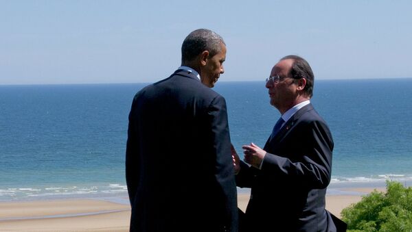 Presidente de EEUU, Barack Obama y presidente de Francia, François Hollande - Sputnik Mundo