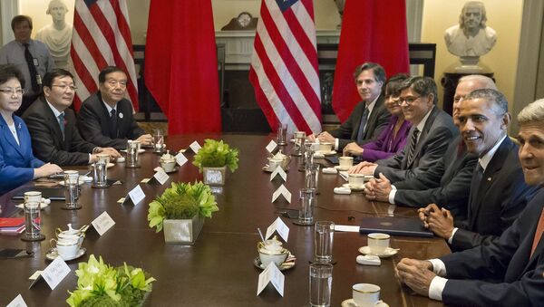 Barack Obama, presidente de EEUU, durante la reunión con la delegación china - Sputnik Mundo