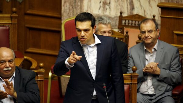 Alexis Tsipras, primer ministro de Grecia, en el Parlamento griego - Sputnik Mundo