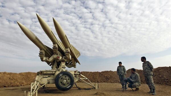 Misiles iraníes (photo obtenida de la Agencia Mehr News en 2012) - Sputnik Mundo
