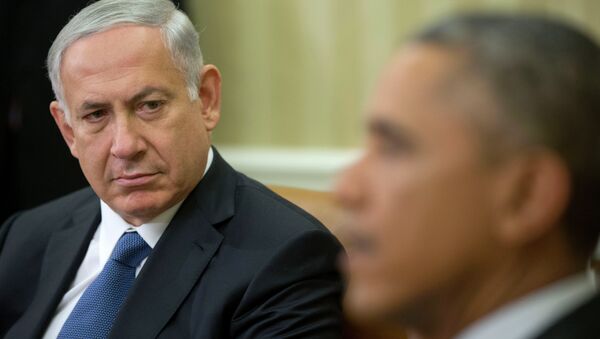 Primer ministro israelí, Benjamín Netanyahu, durante su reunión en Casa Blanca en Washington - Sputnik Mundo