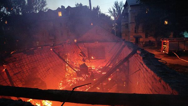Situación en Donetsk después de los bombardeos (archivo) - Sputnik Mundo
