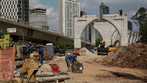 Сonstrucción del metro de Sao Paulo, Brasil - Sputnik Mundo