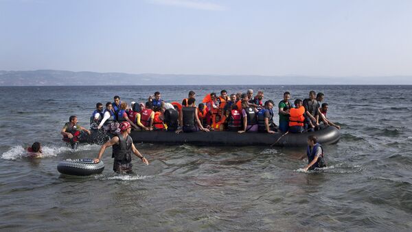 Refugiados sirios en Grecia - Sputnik Mundo