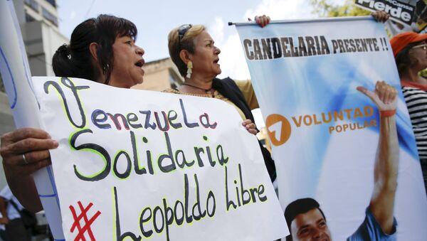 Manifestación en apoyo del opositor venezolano Leopoldo López (archivo) - Sputnik Mundo