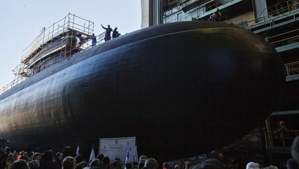 Lanzamiento del submarino Krasnodar en San Petersburgo, Rusia - Sputnik Mundo