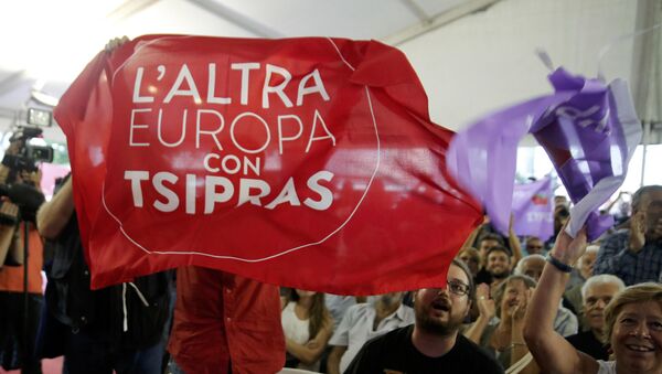 Partidarios de Syriza en Atenas - Sputnik Mundo