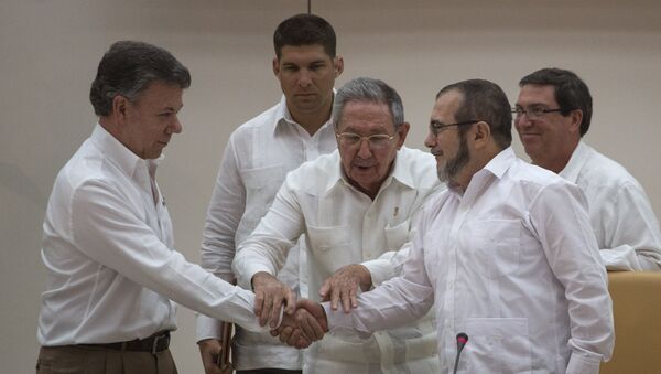 Negociaciones de paz entre FARC y gobierno de Colombia (Archivo) - Sputnik Mundo