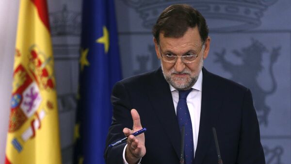 Mariano Rajoy, primer ministro de España, durante la rueda de prensa - Sputnik Mundo