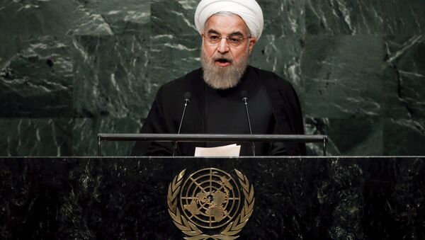 Iran's President Hassan Rouhani addresses a plenary meeting of the United Nations Sustainable Development Summit 2015 at the United Nations headquarters in Manhattan, New York September 26, 2015 - Sputnik Mundo