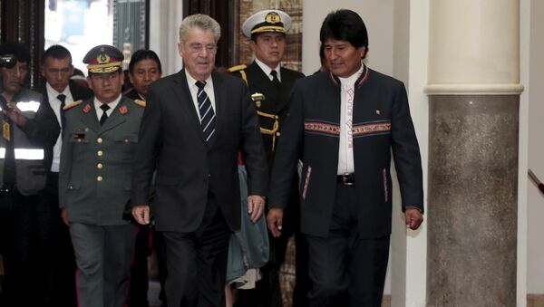 Presidente de Austria, Heinz Fischer y presidente de Bolivia, Evo Morales - Sputnik Mundo