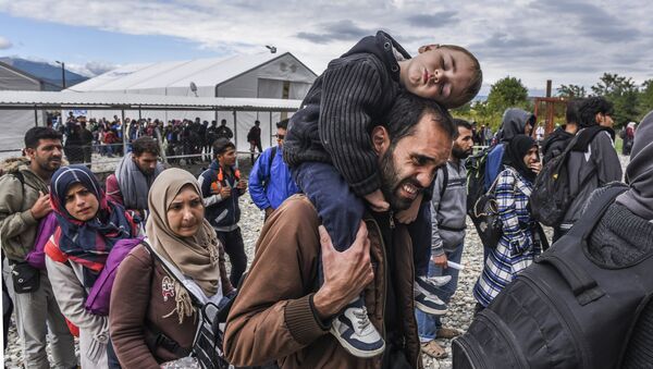 Refugiados sirios en Macedonia - Sputnik Mundo