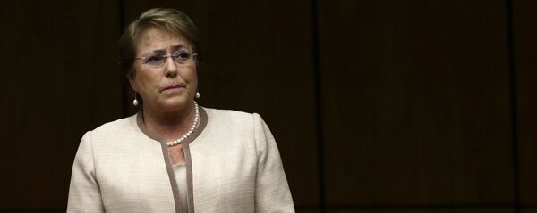 In this Aug. 21, 2015, file photo, Chile's President Michelle Bachelet attends a congressional session, during her official visit, in Asuncion, Paraguay In this Aug. 21, 2015, file photo, Chile's President Michelle Bachelet attends a congressional session, during her official visit, in Asuncion, Paraguay - Sputnik Mundo