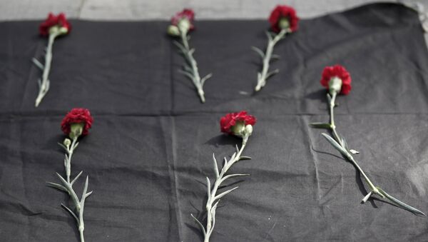 Unos claveles rojos en memoria de las víctimas de explosiones en Ankara - Sputnik Mundo