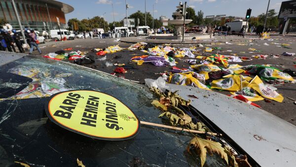 Lugar del atentado en Ankara - Sputnik Mundo