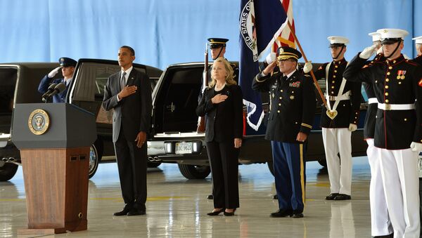 Funeral de las víctimas estadounidenses del ataque en Bengasi - Sputnik Mundo