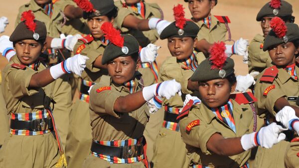 Miembros del Cuerpo de Cadetas Nacional de la India - Sputnik Mundo