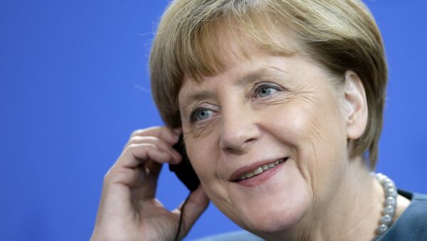 Angela Merkel, la canciller de Alemania, durante la reunión con el presidente de Bolivia, Evo Morales - Sputnik Mundo
