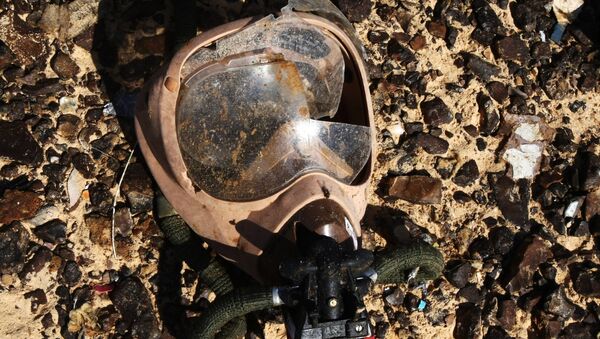 Máscara de oxigeno en los restos del Airbus-321 - Sputnik Mundo