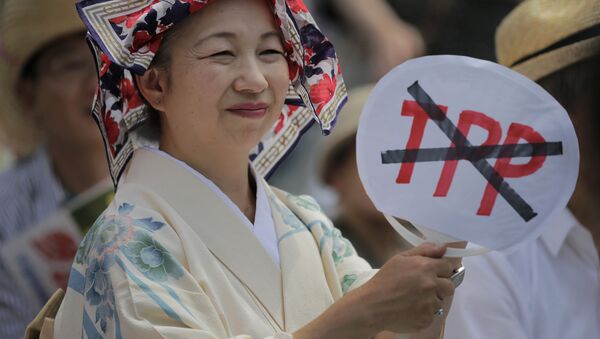 Manifestación contra el TTP en Tokio - Sputnik Mundo