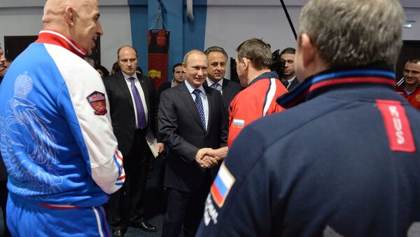 Presidente de Rusia, Vladímir Putin, en el Centro Federal de Lucha Yug Sport - Sputnik Mundo