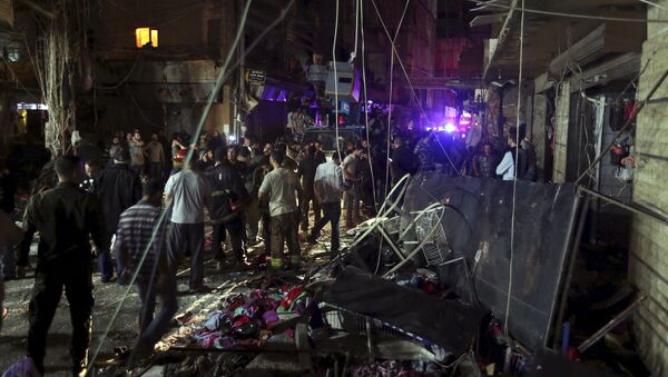 El lugar del atentado en Beirut, Líbano - Sputnik Mundo