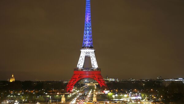 La Torre Eiffel se iluminó en homenaje a las víctimas del atentado terrorista del 13 de noviembre de 2015 - Sputnik Mundo