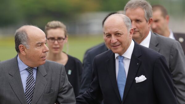 Ministro de Exteriores de Brasil, Mauro Vieira, y ministro de Exteriores de Francia, Laurent Fabius - Sputnik Mundo