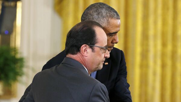 Barack Obama y François Hollande - Sputnik Mundo