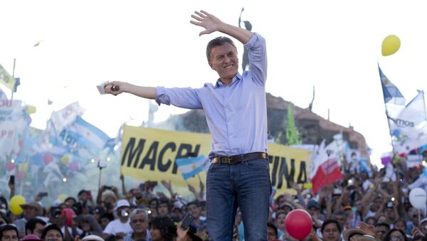 Mauricio Macru durante el cierre de su campaña electoral - Sputnik Mundo