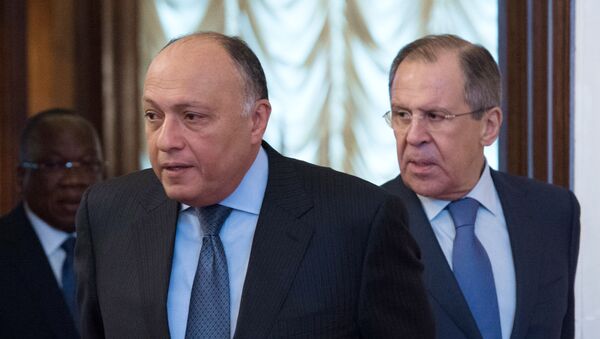 Ministro de Exteriores de Egipto, Sameh Shoukry, y el ministro de Exteriores de Rusia, Serguéi Lavrov (archivo) - Sputnik Mundo
