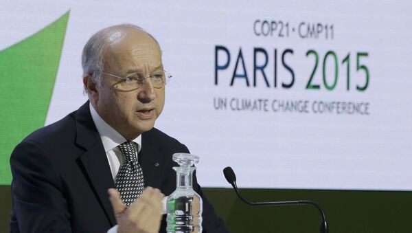 Laurent Fabius, canciller francés y el presidente de COP21 - Sputnik Mundo