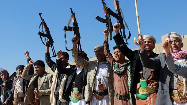 Los rebeldes hutíes en Yemen (archivo) - Sputnik Mundo