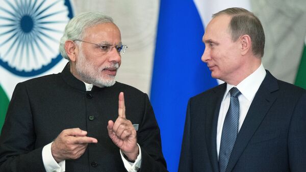 Встреча президента РФ В. Путина с премьер-министром Индии Н. Моди - Sputnik Mundo