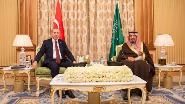 Presidente de Turquía, Recep Tayyip Erdogan, y rey de Arabia Saudí, Salmán bin Abdulaziz (archivo) - Sputnik Mundo