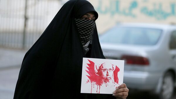 La protesta en Bahrein contra la ejecución del religioso chií Nimr Baqer al Nimr en Arabia Saudí - Sputnik Mundo