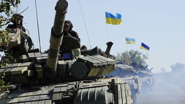 Tanques del Ejército de Ucrania en la provincia de Lugansk (archivo) - Sputnik Mundo