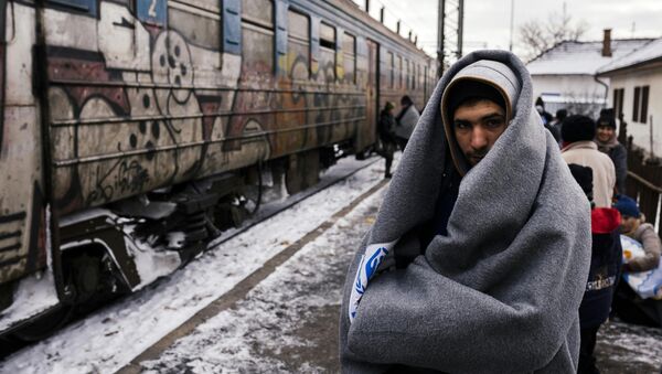 Un refugiado en Serbia - Sputnik Mundo