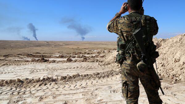 Un combatiente vigila la frontera entre Siria e Irak - Sputnik Mundo
