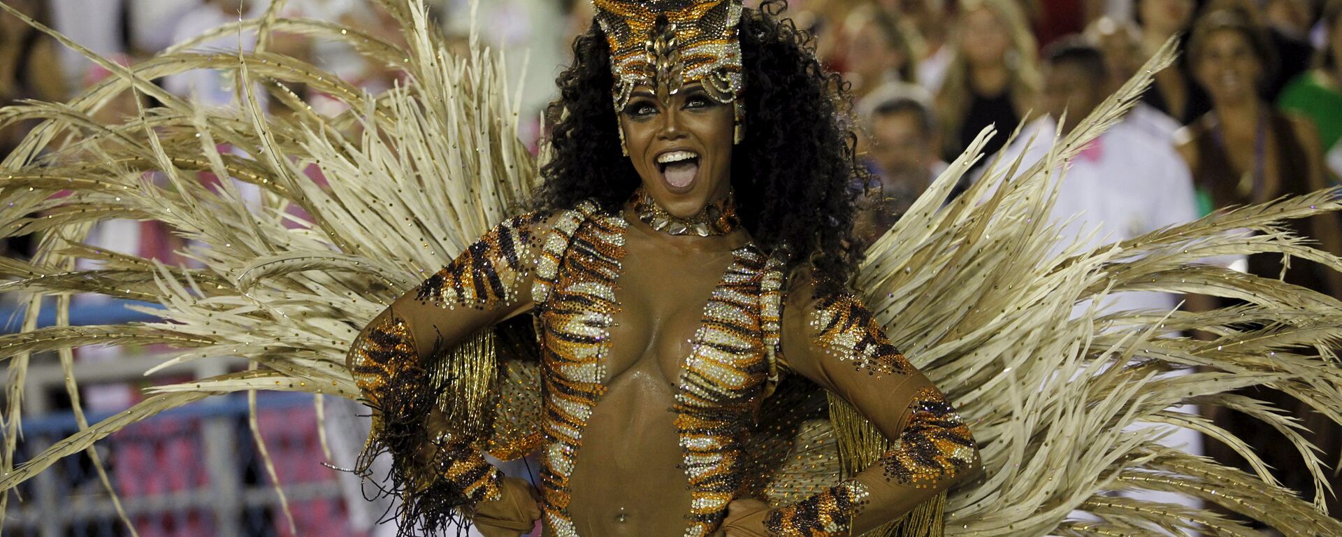 Mangueira samba school's Drum Queen Evelin performs during the carnival parade at the Sambadrome in Rio de Janeiro - Sputnik Mundo, 1920, 12.02.2021