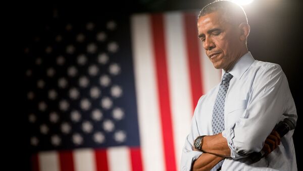 El presidente de EEUU Barack Obama recibe preguntas durante una conferencia en North High School en Des Moines - Sputnik Mundo