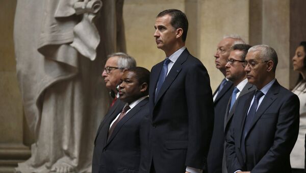 Rey Felipe VI en la la ceremonia de inauguración de Marcelo Rebelo, nuevo presidente de Portugal - Sputnik Mundo