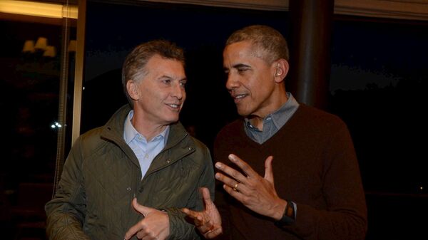 Presidente de Argentina, Mauricio Macri, y el presidente de EEUU, Barack Obama - Sputnik Mundo