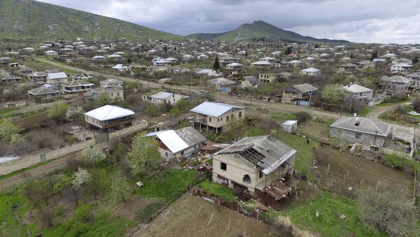 Localidad de Martakert que, según los medios armenios, fue afectada por las hostilidades en la región - Sputnik Mundo