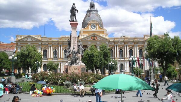 Plaza de Armas de La Paz, Palacio del Gobierno al fondo - Sputnik Mundo