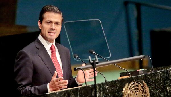 Enrique Peña Nieto, presidente de México, durante la Asamblea General para debatir las políticas de drogas y narcotráfico mundiales - Sputnik Mundo