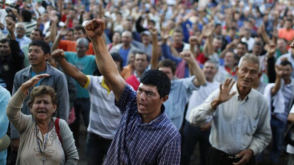 Manifestaciones por parte de los trabajadores rurales en Asunción - Sputnik Mundo